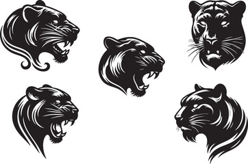 Powerful Panther Head Clipart for Sports and Team Identity
