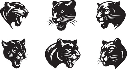 Strong Panther Head Logo for Animal-Themed Apparel and Merchandise
