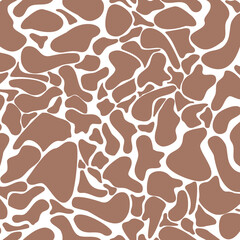 Abstract seamless pattern of black spots on Trending Color of the Year 2025 background.