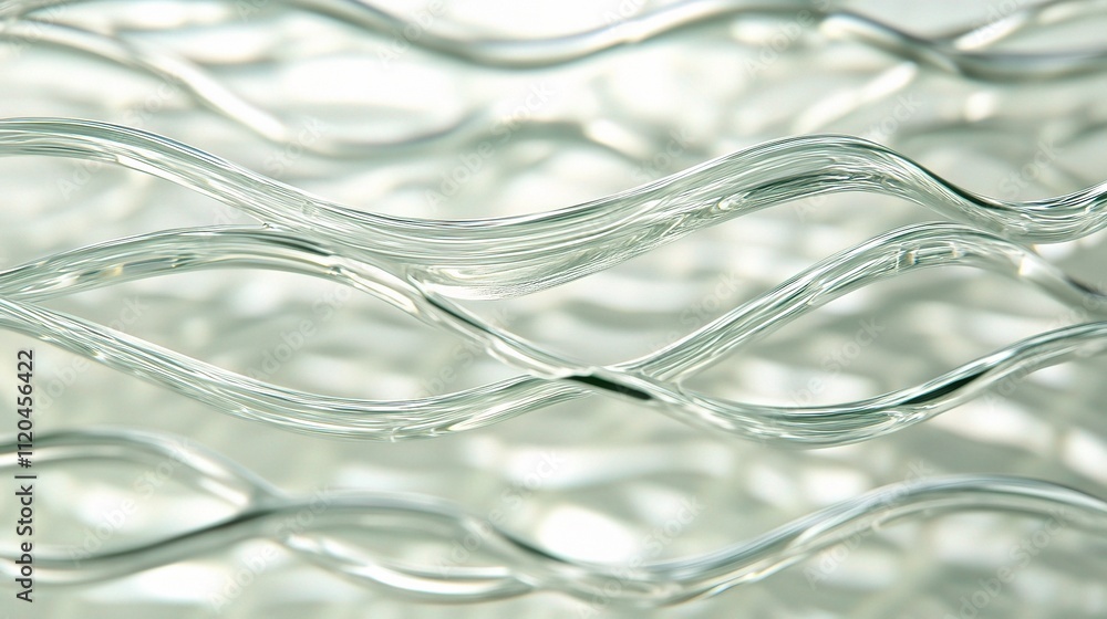Poster Abstract Wavy Circuit Background with Flowing Transparent Wires