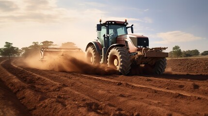Obraz premium A photo of a tractor-mounted plow turning soil.