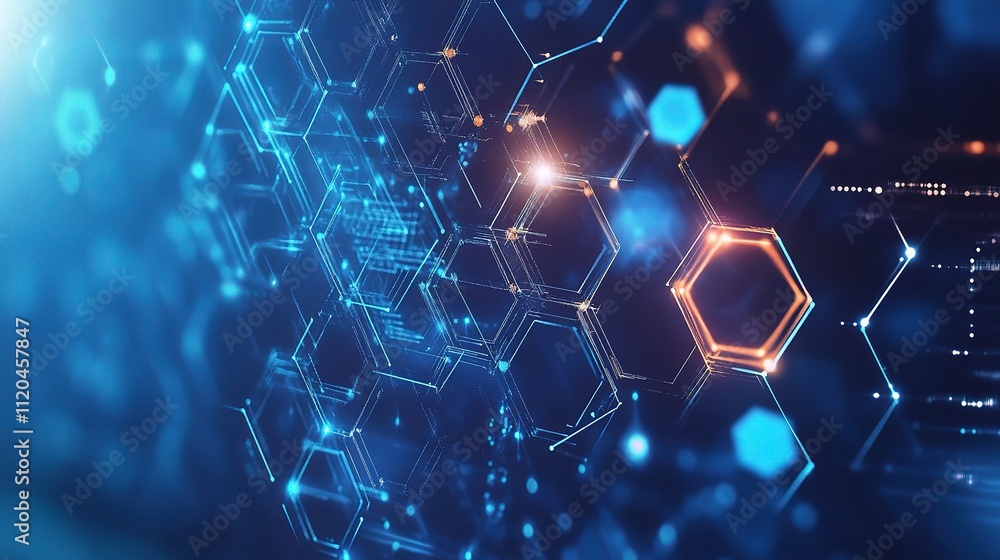 Poster abstract hexagon pattern in medical technology background design