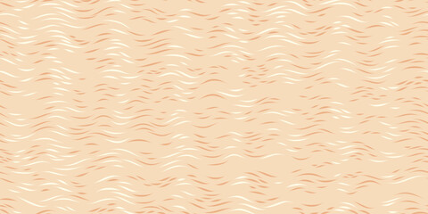 Wave lines nude gentle pattern. Beige girly curve print. Cute waves background