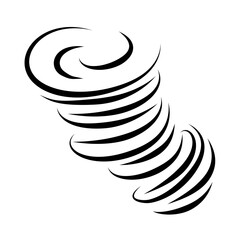 Tornado line vector illustration. extreme tornado graffiti. hand drawing
