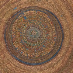 multi colored decorated hand draw rendered traced ornamental all over base background repeat pattern geometrical texture border ethnic tribal creative Generative AI 