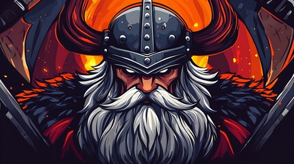 Fototapeta premium Powerful God Odin Viking mascot logo esport sport concept design