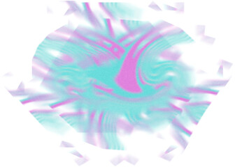 An abstract transparent iridescent color blur design element.