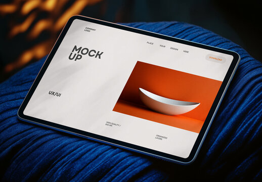 High-Quality Tablet Mockup Template &ndash; AI-Generated Design Featuring Isolated Responsive Touch Screen for UI/UX, Web Design, and Digital Applications