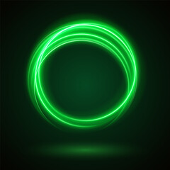 Light Green Neon Ring: Circular Glow with Movement and Speed Effect for Dynamic Visuals and Web Design