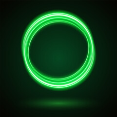 Light Green Neon Ring: Circular Glow with Movement and Speed Effect for Dynamic Visuals and Web Design