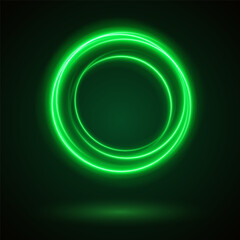 Light Green Neon Ring: Circular Glow with Movement and Speed Effect for Dynamic Visuals and Web Design