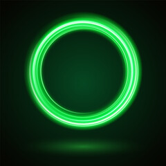 Light Green Neon Ring: Circular Glow with Movement and Speed Effect for Dynamic Visuals and Web Design