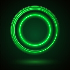 Light Green Neon Ring: Circular Glow with Movement and Speed Effect for Dynamic Visuals and Web Design
