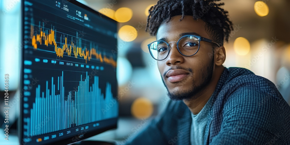 Poster innovative financial health monitoring software with real-time analytics in business environment