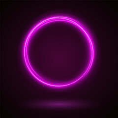 Light Pink Luminous Circle. Elegant Frame for Stylish Visuals