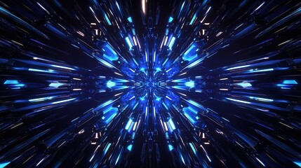 Radiant Blue Light Rays in Abstract Pattern for Creative Projects