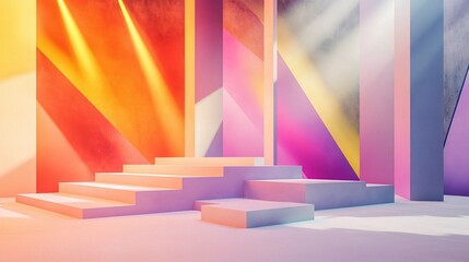 Creative Stage Design with Colorful Lighting Effects