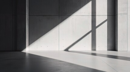 Obraz premium Sleek Gray Polished Concrete Texture with Dramatic Shadow Play