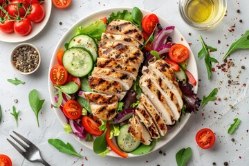 healthy food bowl top view
