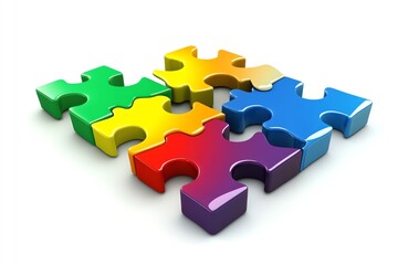 Fototapeta premium A Jigsaw with Puzzle Colors