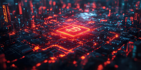 Naklejka premium Digital Wallet Innovation Illuminating Cryptocurrency Markets with Simplified Blockchain Access