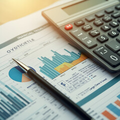 Financial report and banking management with E invoice bill.digital online statements online money payment