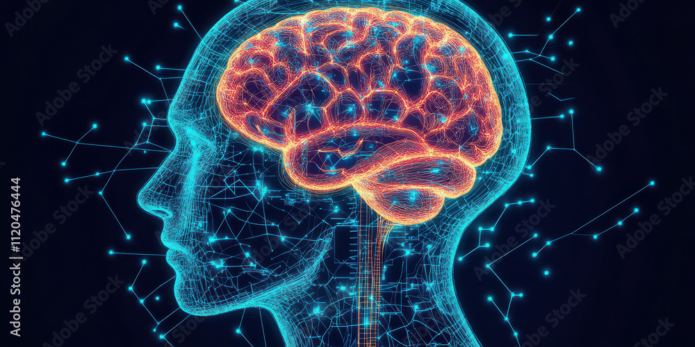 Poster concussion recovery with neuro concussion tracker showing brain activity and data insights