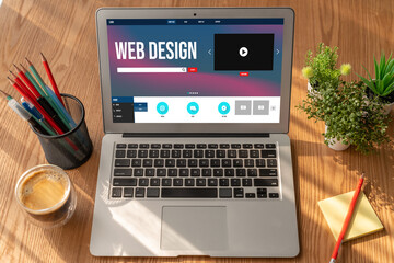 Fototapeta premium Website design software provide modish template for online retail business and e-commerce