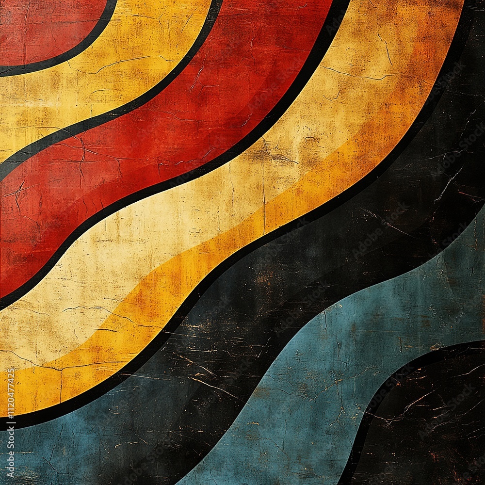 Poster abstract colorful waves art gallery digital artwork modern environment close-up view visual harmony 