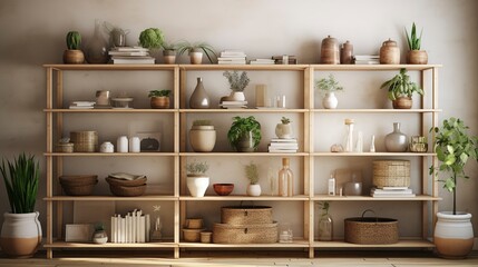 A photo of a well-organized shelving unit