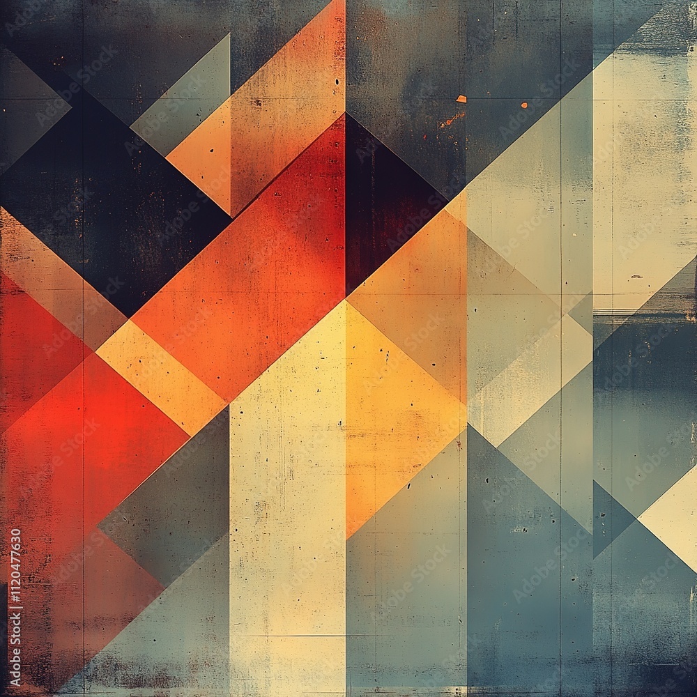Aufkleber dynamic geometric patterns abstract art digital design modern decor minimalist style colorful compos