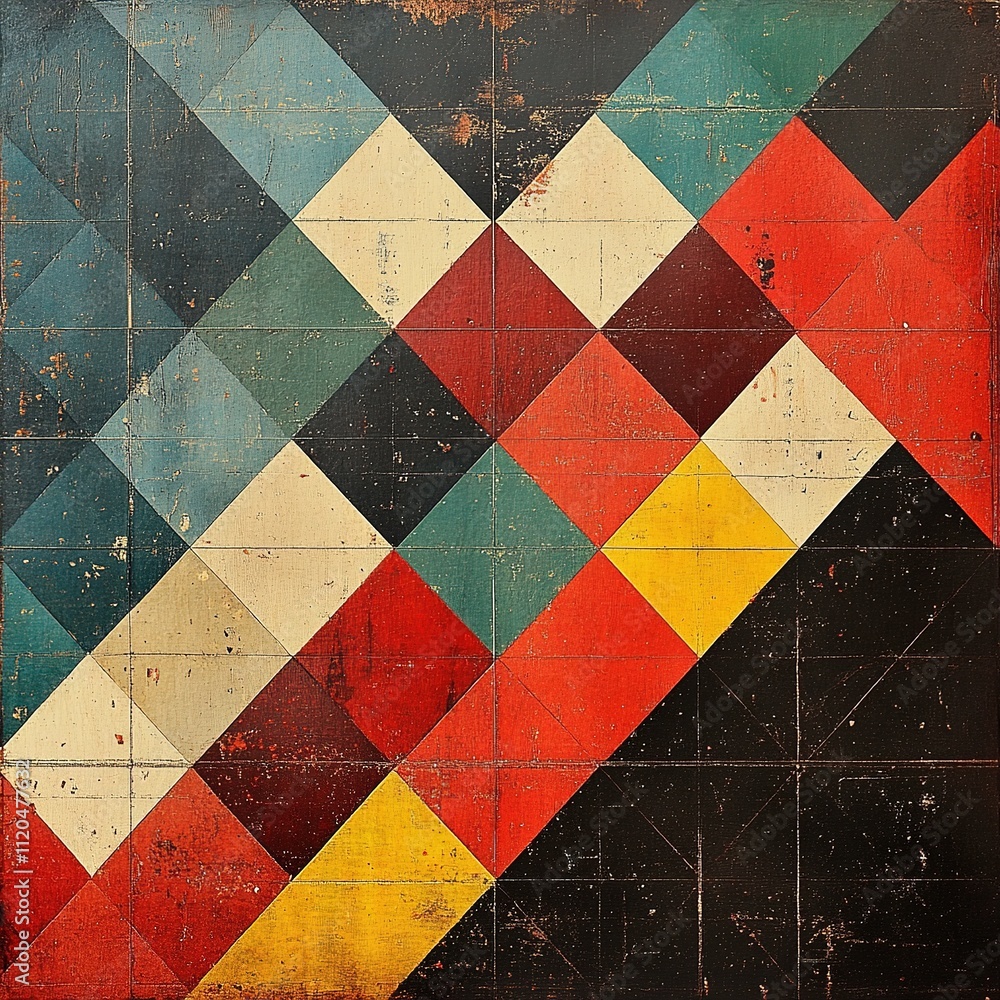 Poster colorful geometric pattern creation abstract art digital design studio close-up view aesthetic explo