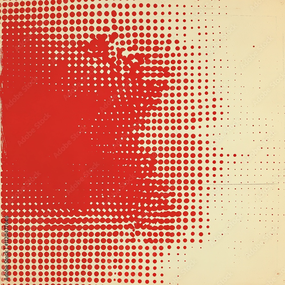 Poster dynamic red dot pattern abstract art digital design modern aesthetic creative space visual perspecti