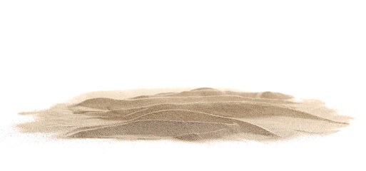 Desert sand pile, dune isolated on white, with clipping path, side view © dule964