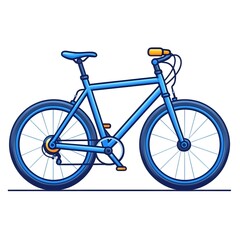 Fototapeta premium A vibrant blue mountain bike with sleek design and sturdy tires, perfect for outdoor adventures. Ideal for cycling enthusiasts seeking style and performance.