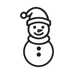 Christmas Snowman vector silhouettes on white background,  Christmas Snowman Silhouette Vector front pose, Side Pose Holiday Clipart Design