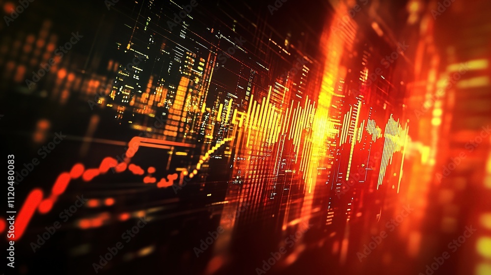 Aufkleber dynamic abstract data visualization of stock market trends