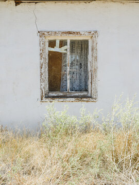 Window of an abandoned church near Monticello, New Mexico