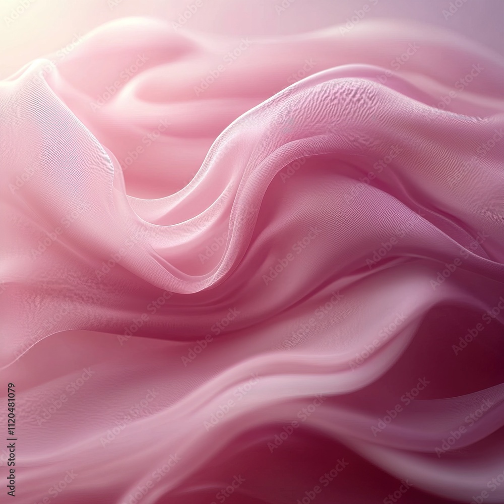 Poster flowing pink fabric abstract studio image soft lighting close-up elegance and motion in design