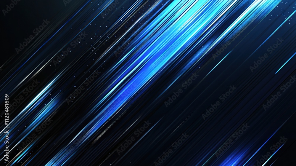 Poster dynamic blue light rays abstract background with motion stripes