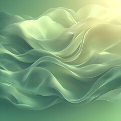 Obraz premium An abstract composition featuring delicate, flowing fabric in soft green hues, creating a serene and calming atmosphere with gentle light enhancing the ethereal beauty.