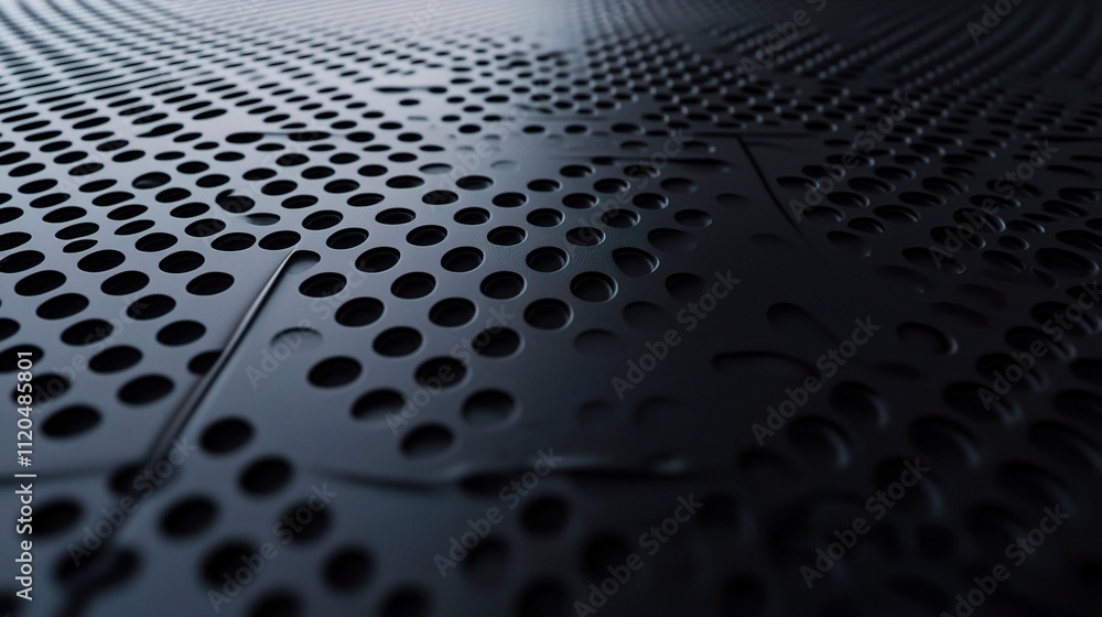 Poster black geometric 3d background with circular patterns and texture