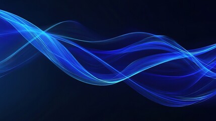Abstract Blue Light Rays with Motion Stripes on Dark Background