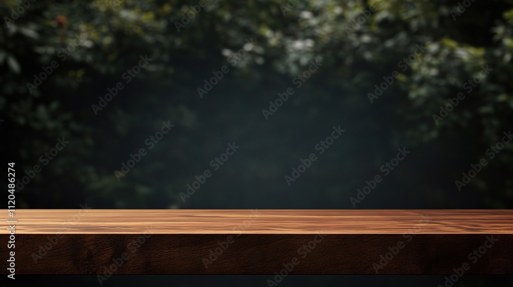 Poster dark cafe background featuring empty wooden table top for display