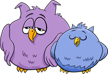 funny cartoon owls comic birds animal characters