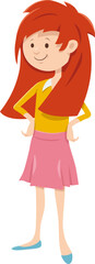 cute cartoon teen girl comic character