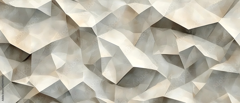 Poster an abstract, textured background featuring a crumpled, pale beige surface, emphasizing light and sha