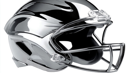Fototapeta premium Chrome Football Helmet Sport Game Safety Equipment Shiny