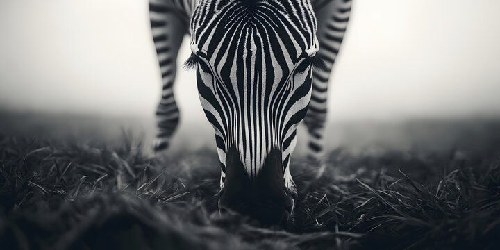 Zebra pastando nas savanas