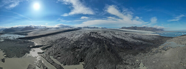 Melting glaciers and shimmering icebergs in a pristine Icelandic natural reserve